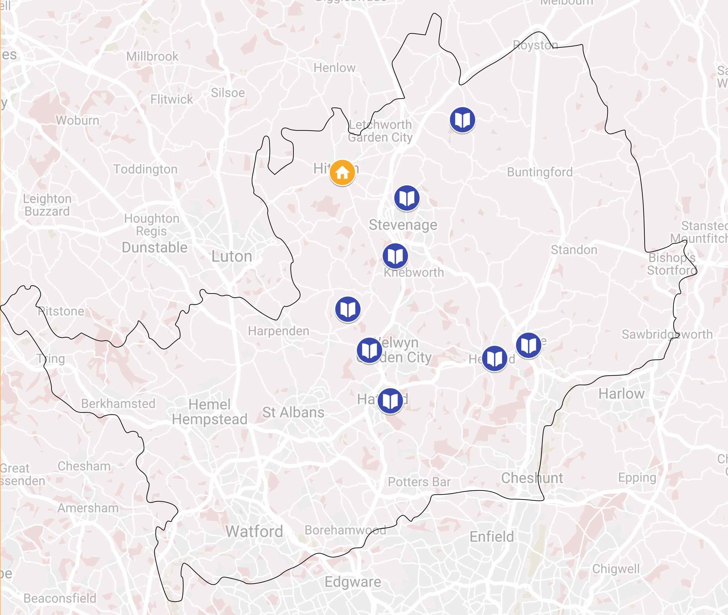 Map of county showing locations  web